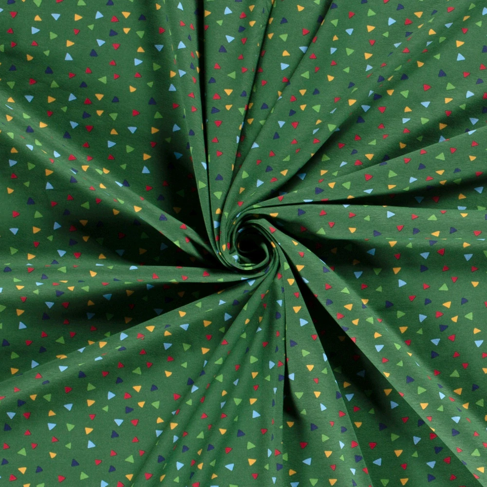 Úplet zelený Barevné trojúhelníčky