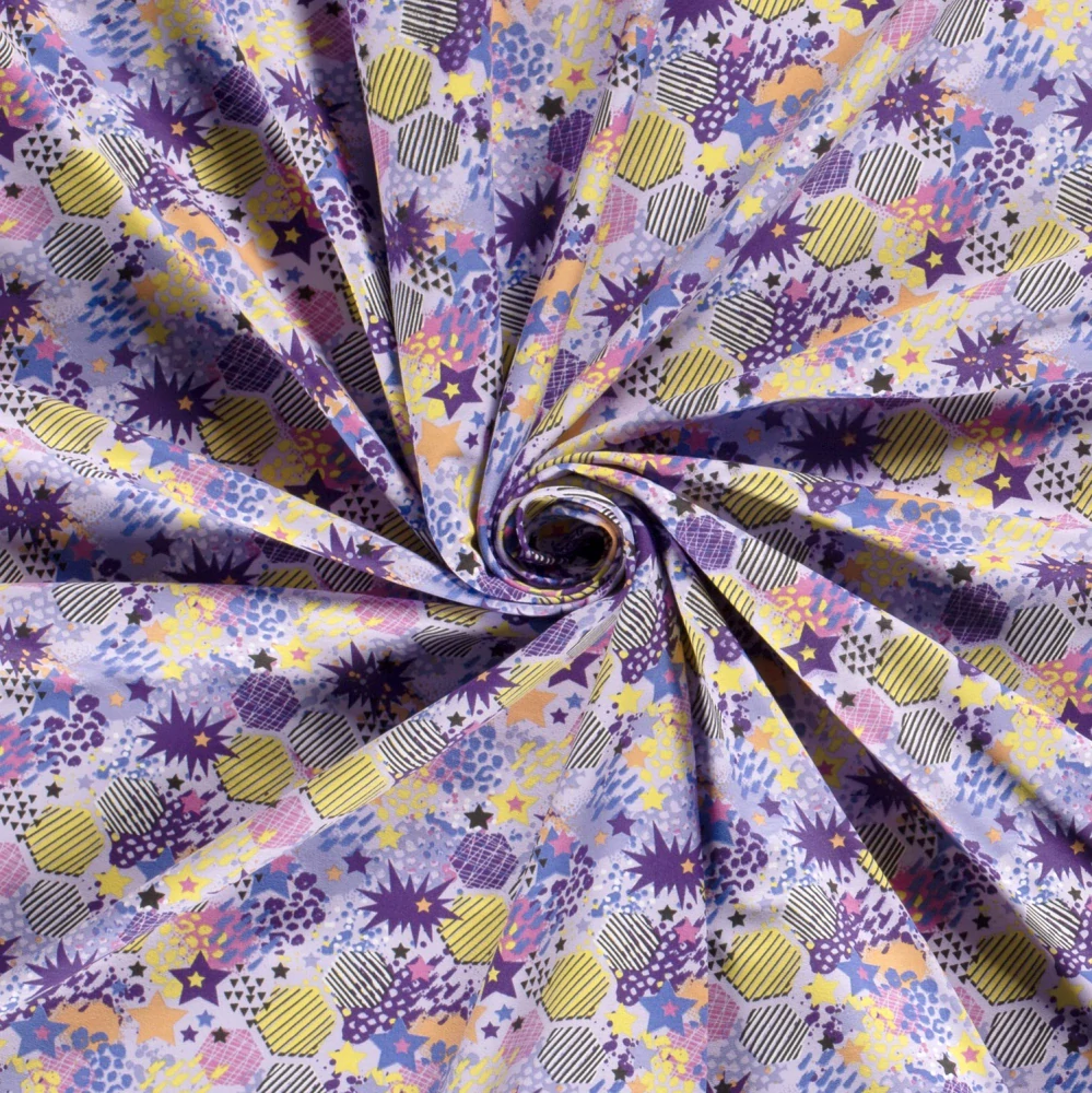 Teplákovina fialová Tvary fialověžluté