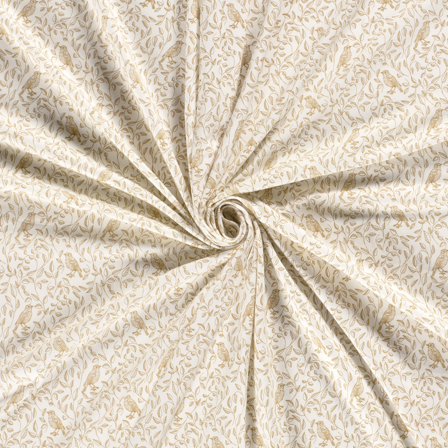 Úplet smetanový Ptáčci a větvičky žluté