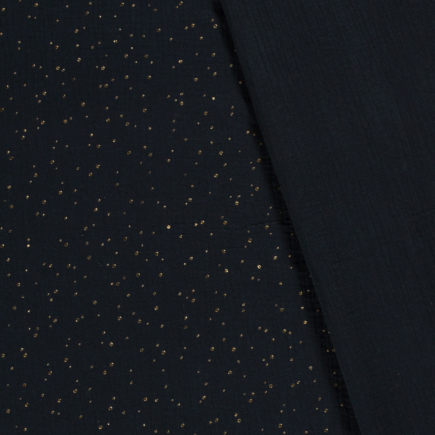 Dvojitá gázovina navy 3D zlaté puntíky