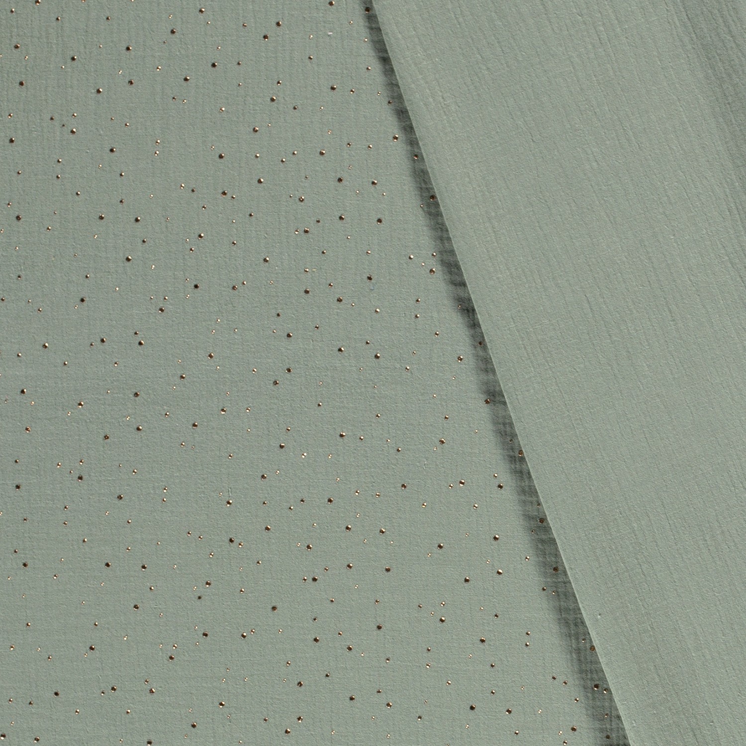 Dvojitá gázovina šalvějová 3D zlaté puntíky