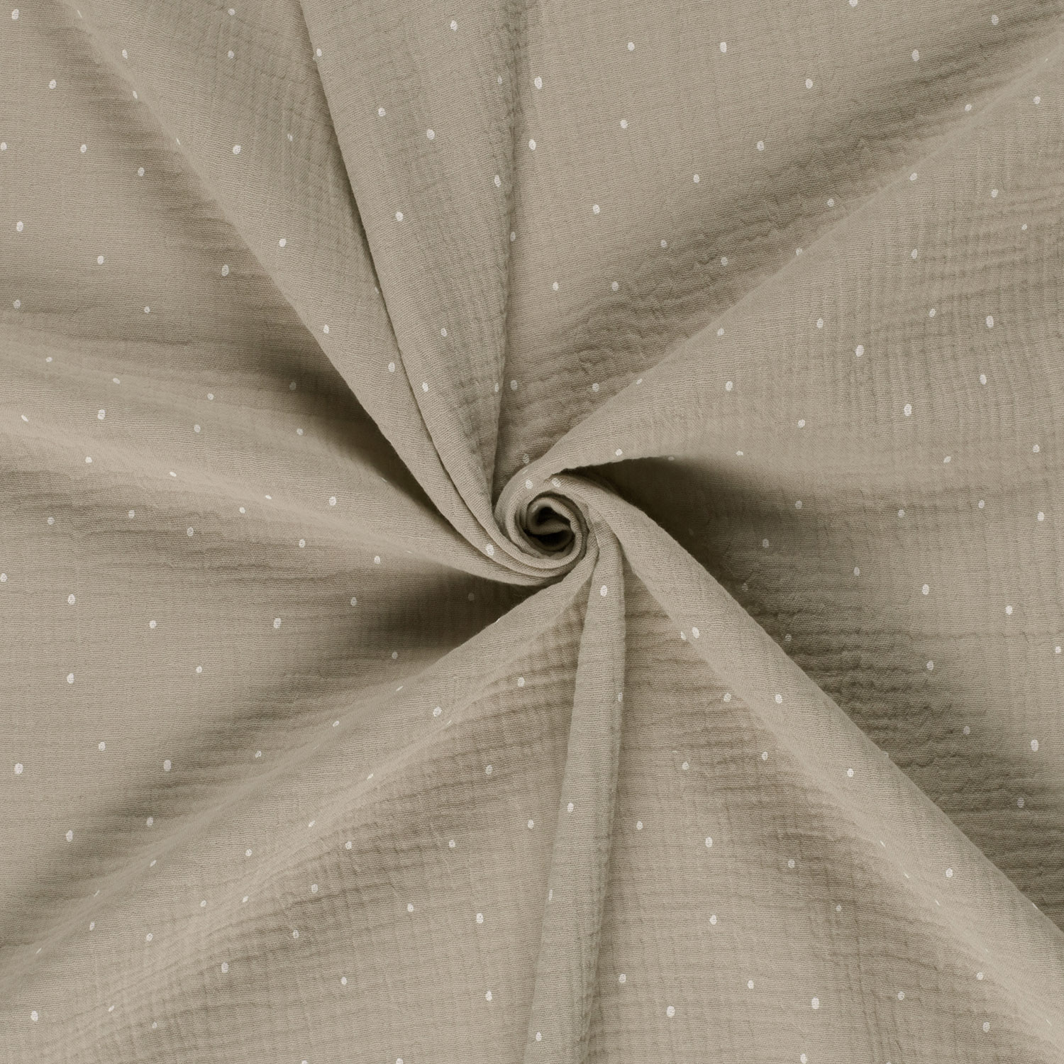 Dvojitá gázovina taupe Puntíčky