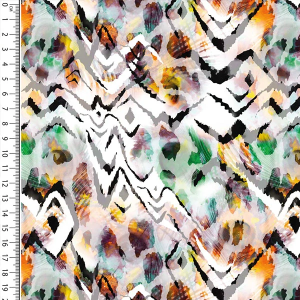 Bambusový úplet Akvarelové etno hnědá/zelená