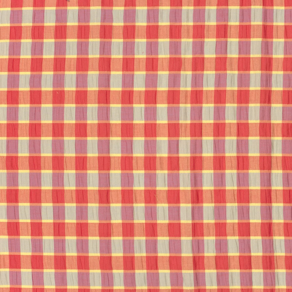Seersucker - kostka červenožlutá