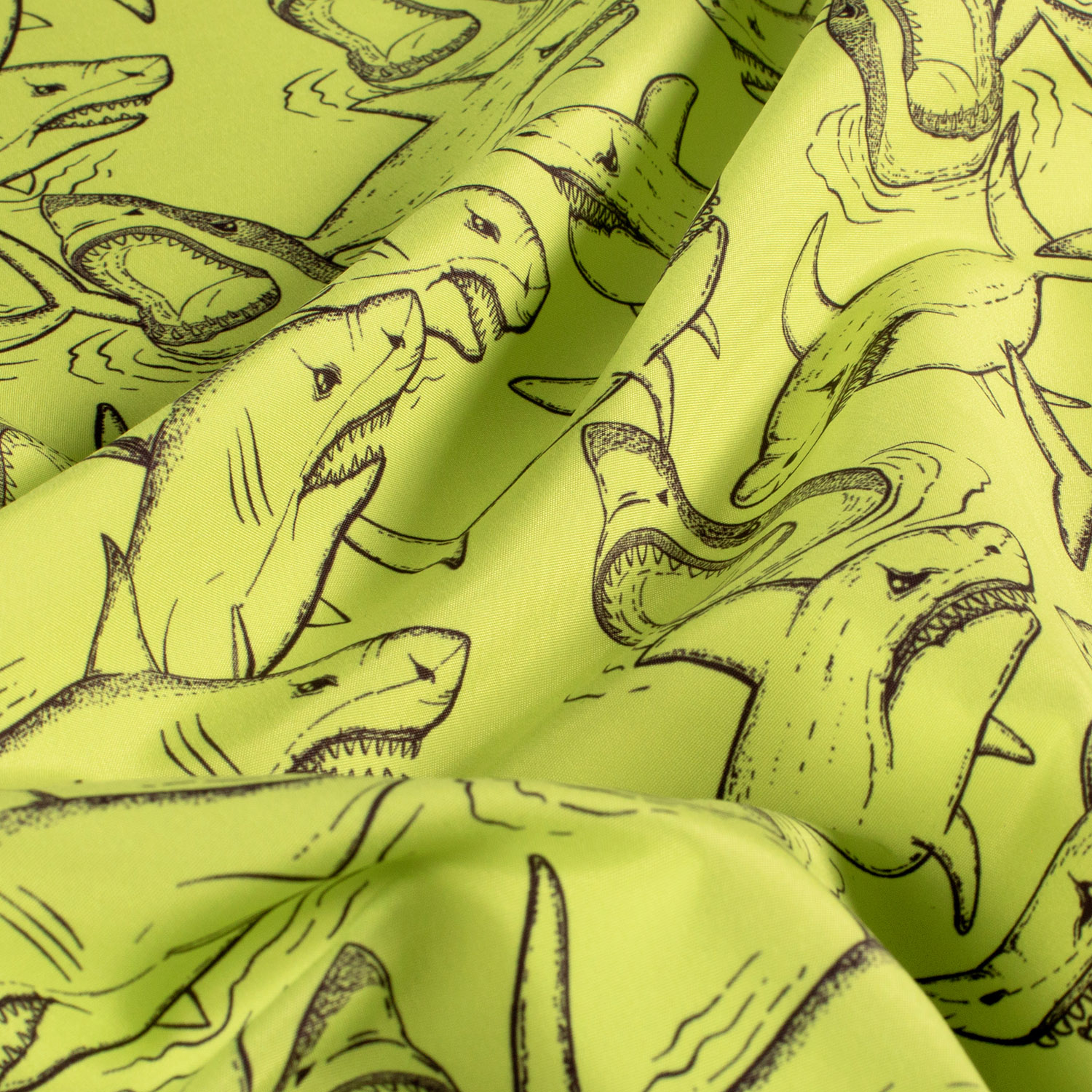 Plavkovina na šortky voděodpudivá neon Žraloci