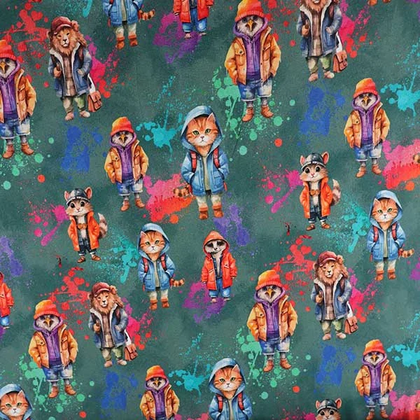 Úplet zelenomodrý Zvířecí parta