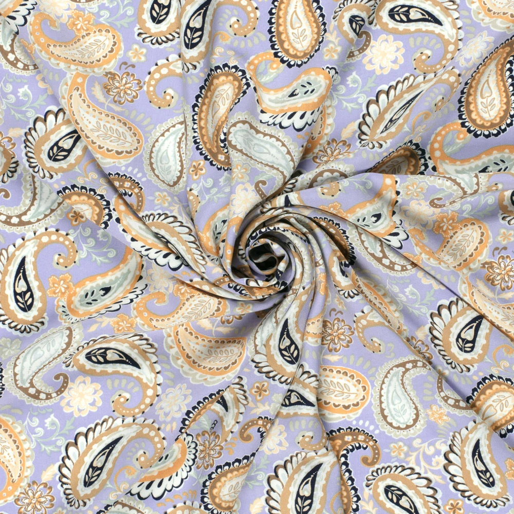 Bambusové plátno fialové Paisley