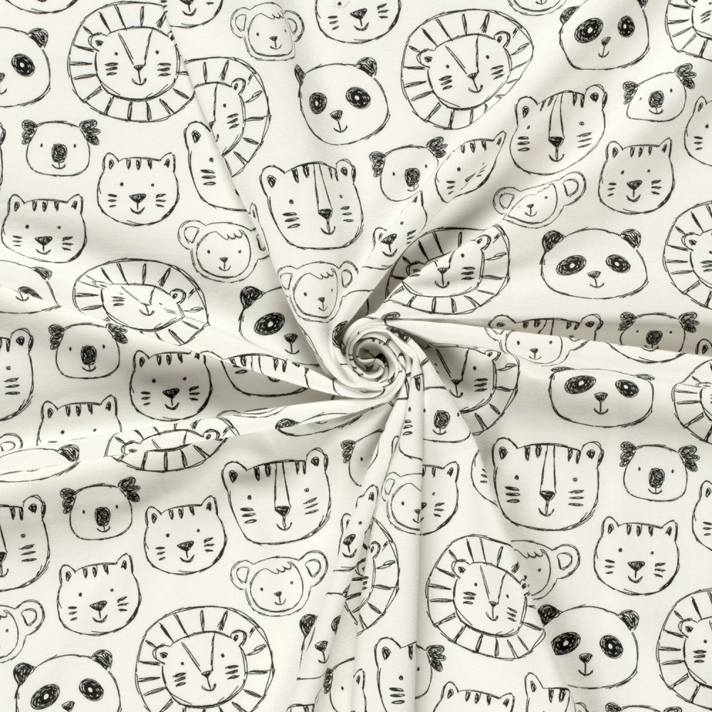 Úplet smetanový Obrysy černé safari BIO