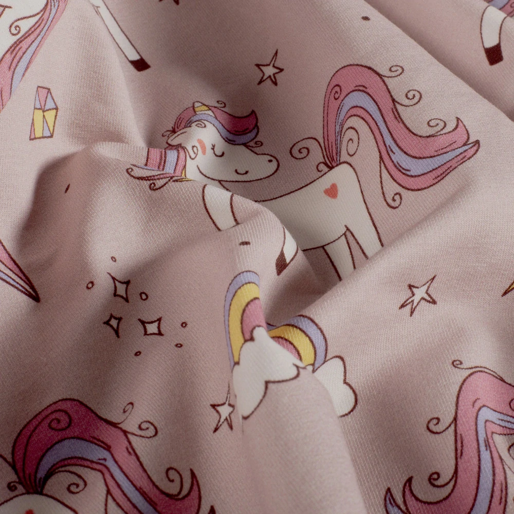 Teplákovina růžová Jednorožci