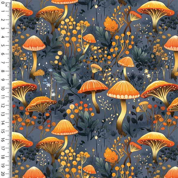 Teplákovina modrá Houby