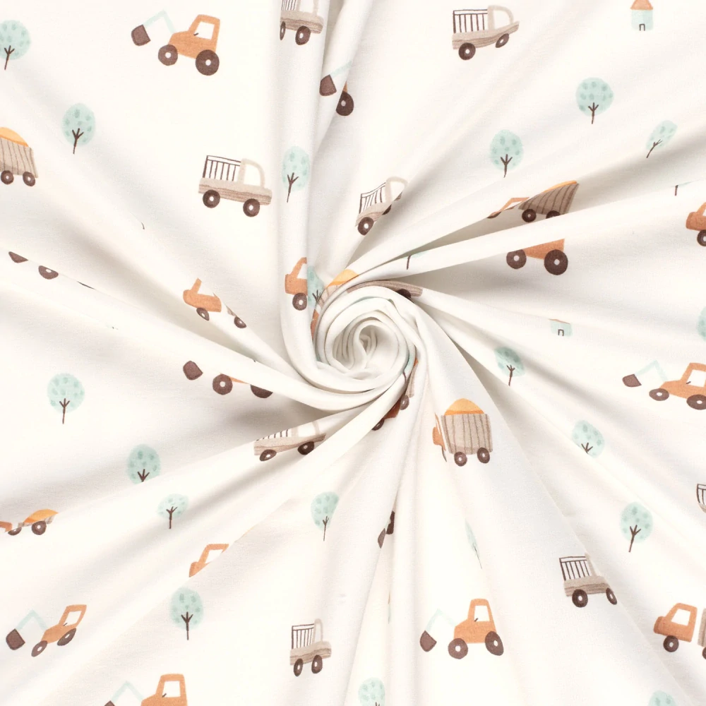 Teplákovina smetanová Autíčka