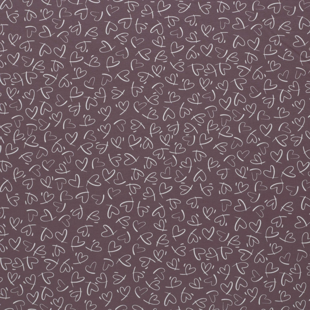 Úplet kouřově vínový Srdíčka