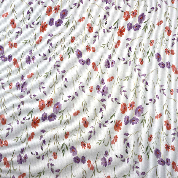 Úplet žebrovaný fialové Máky