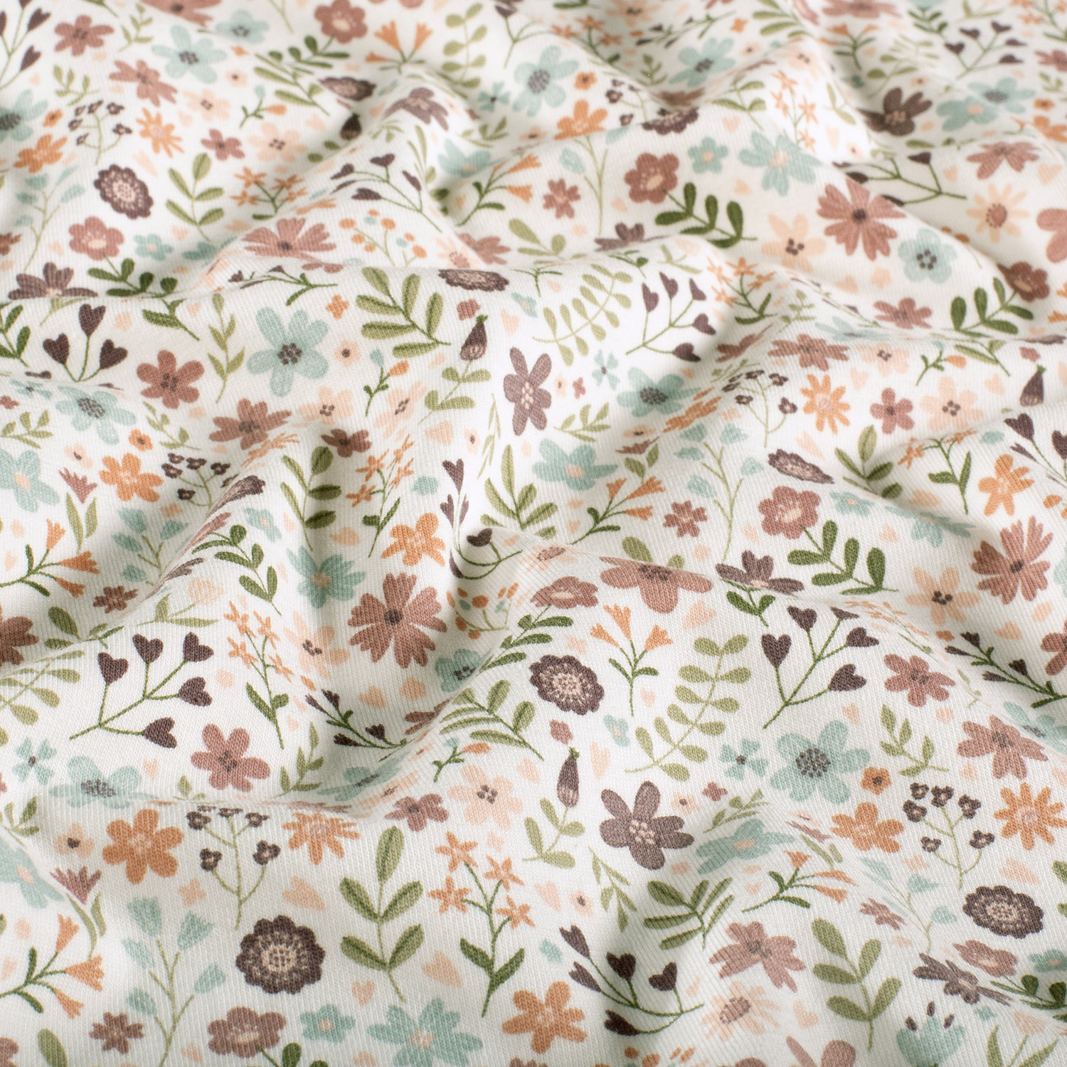 Úplet smetan. bílý Pastelové kytičkyy