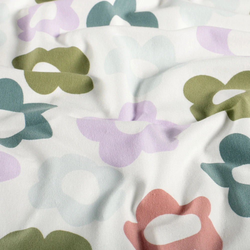 Úplet Kytky zelené, fialové