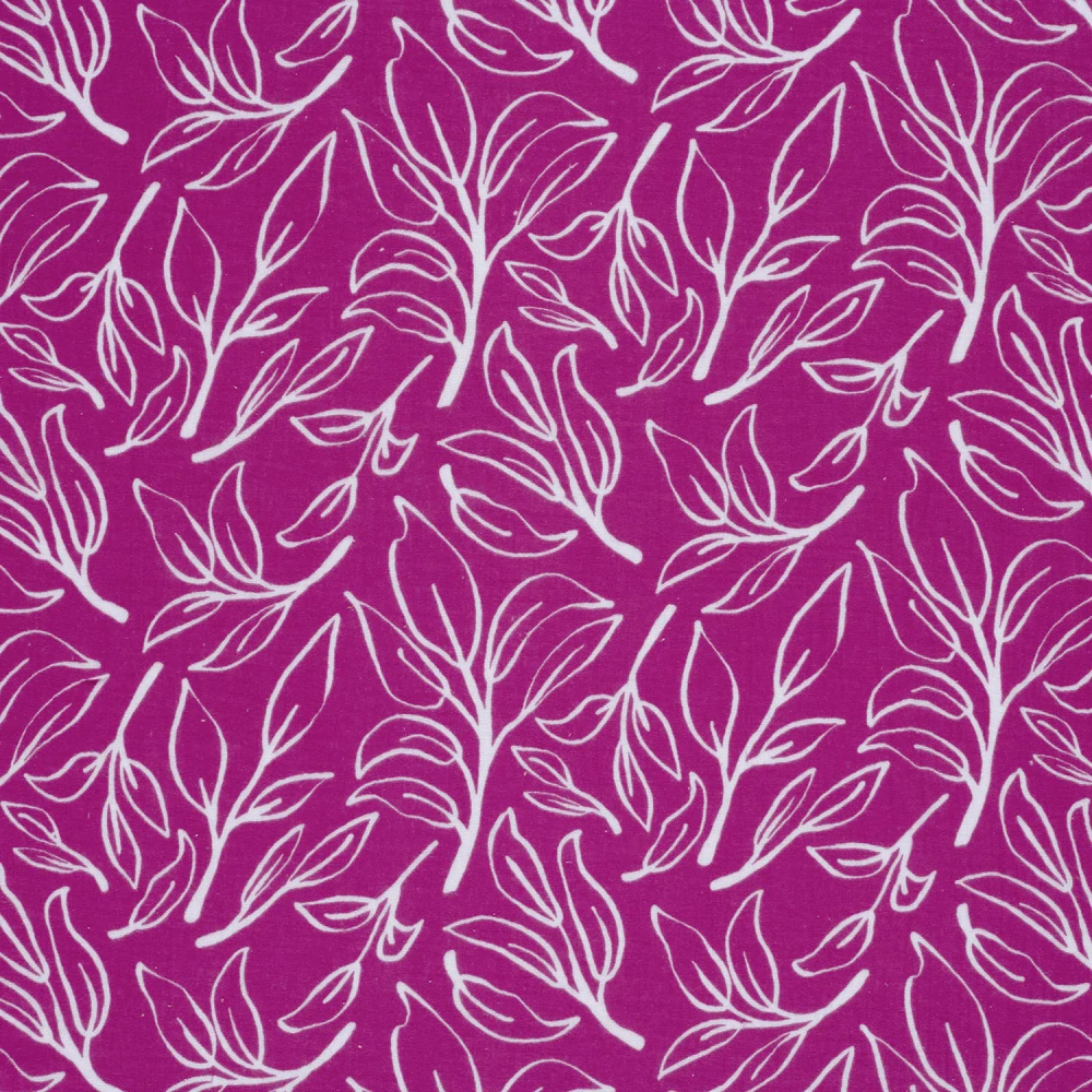 Dvojitá gázovina fuchsia Bílé lístky