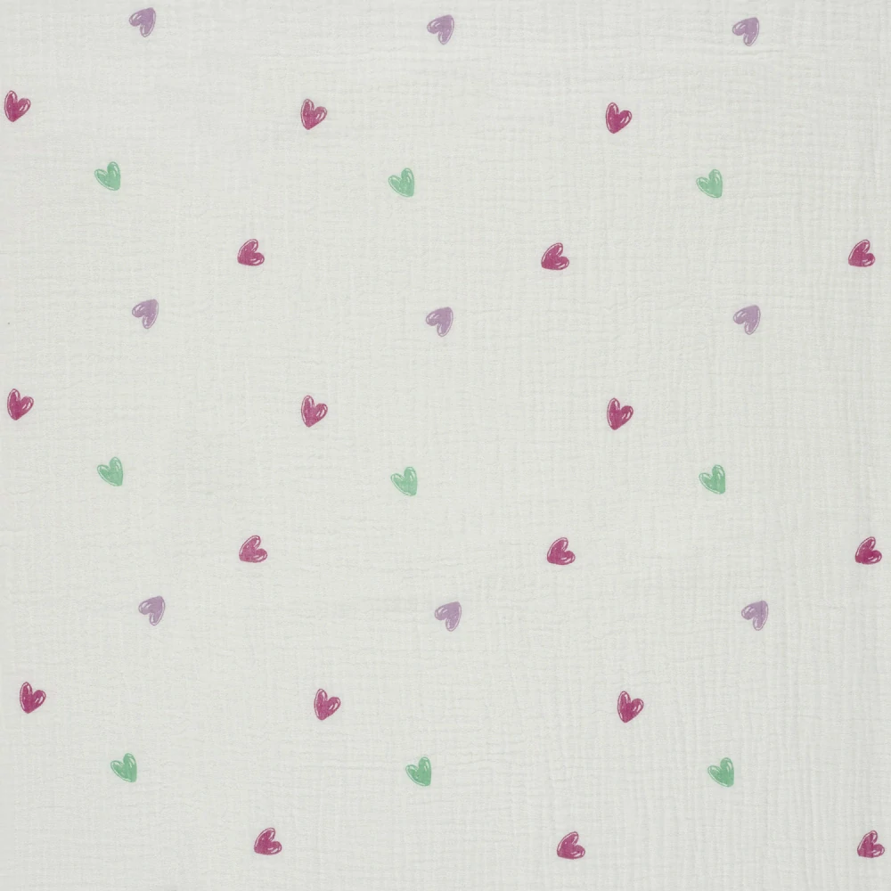 Dvojitá gázovina Barevná srdíčka