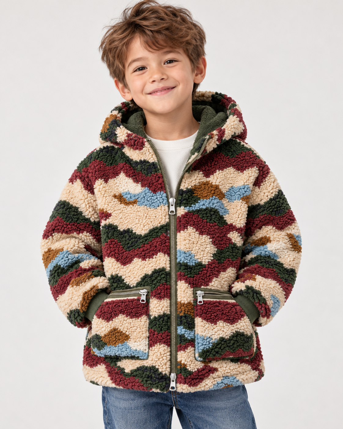 Beránek teddy tartan modrý silný nepružný 350g/m2