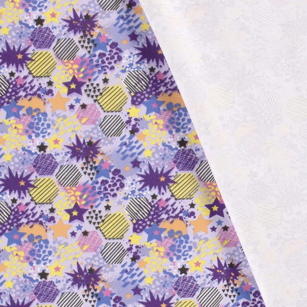 Teplákovina fialová Tvary fialověžluté