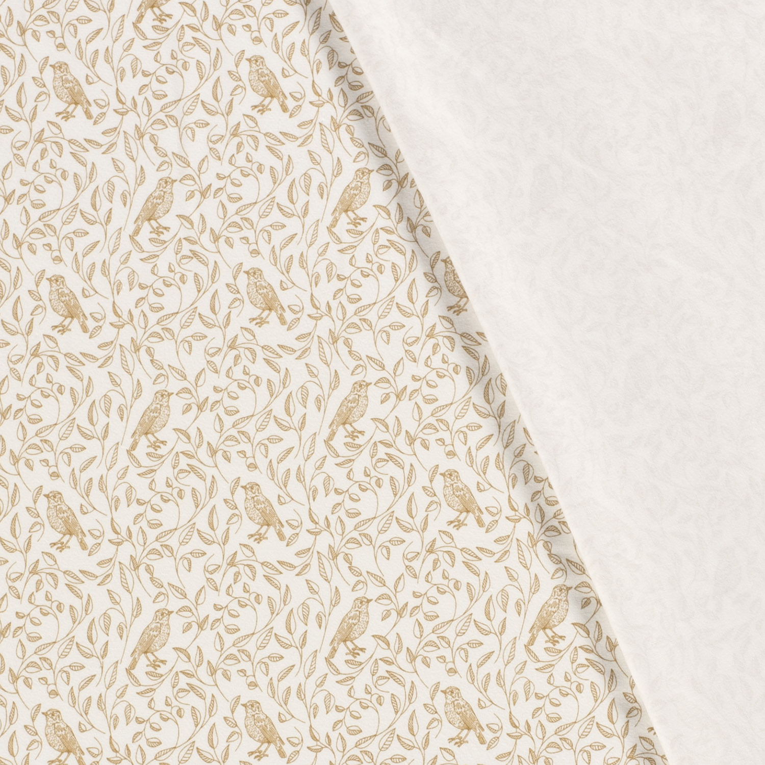 Úplet smetanový Ptáčci a větvičky žluté