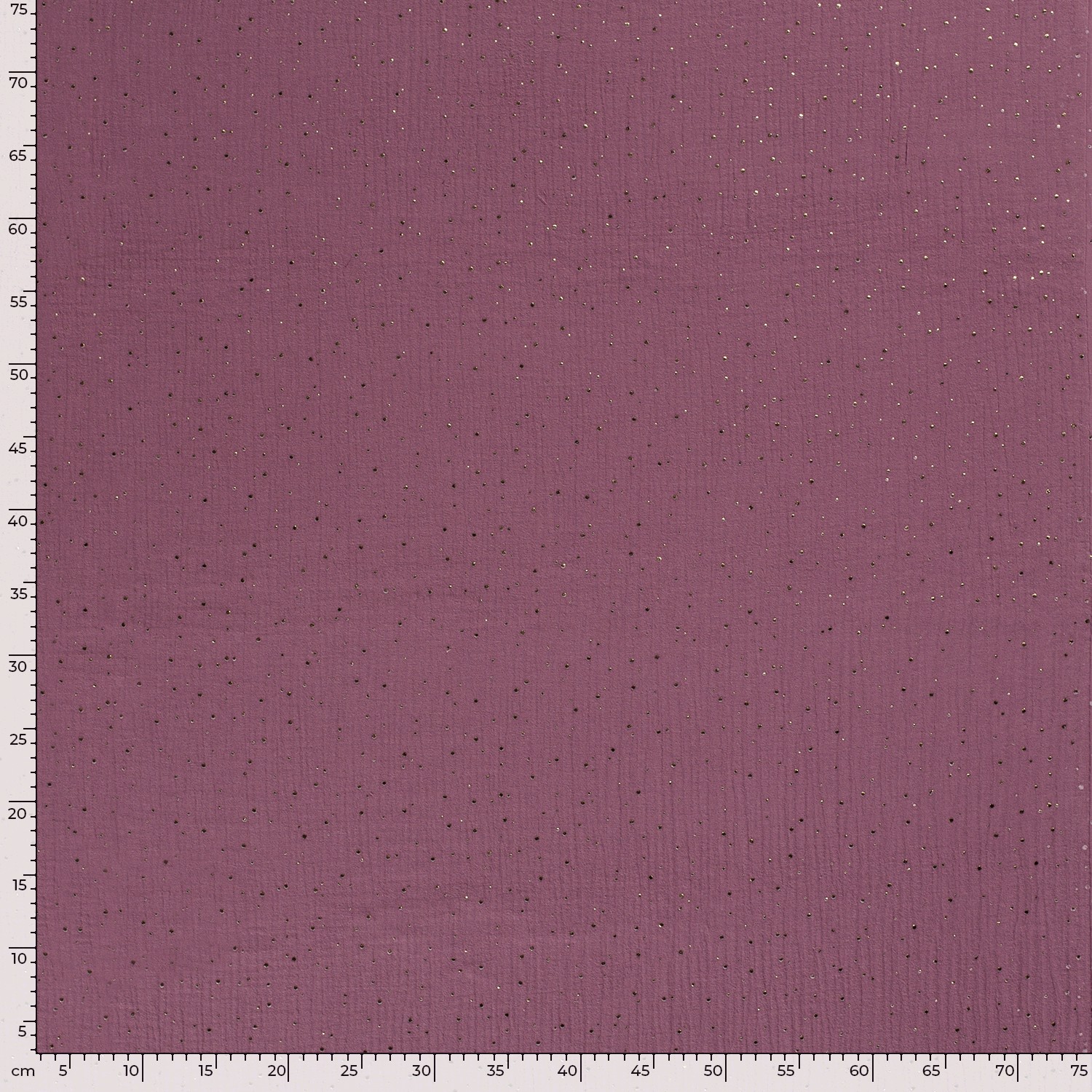 Dvojitá gázovina kouřově vínová 3D zlaté puntíky