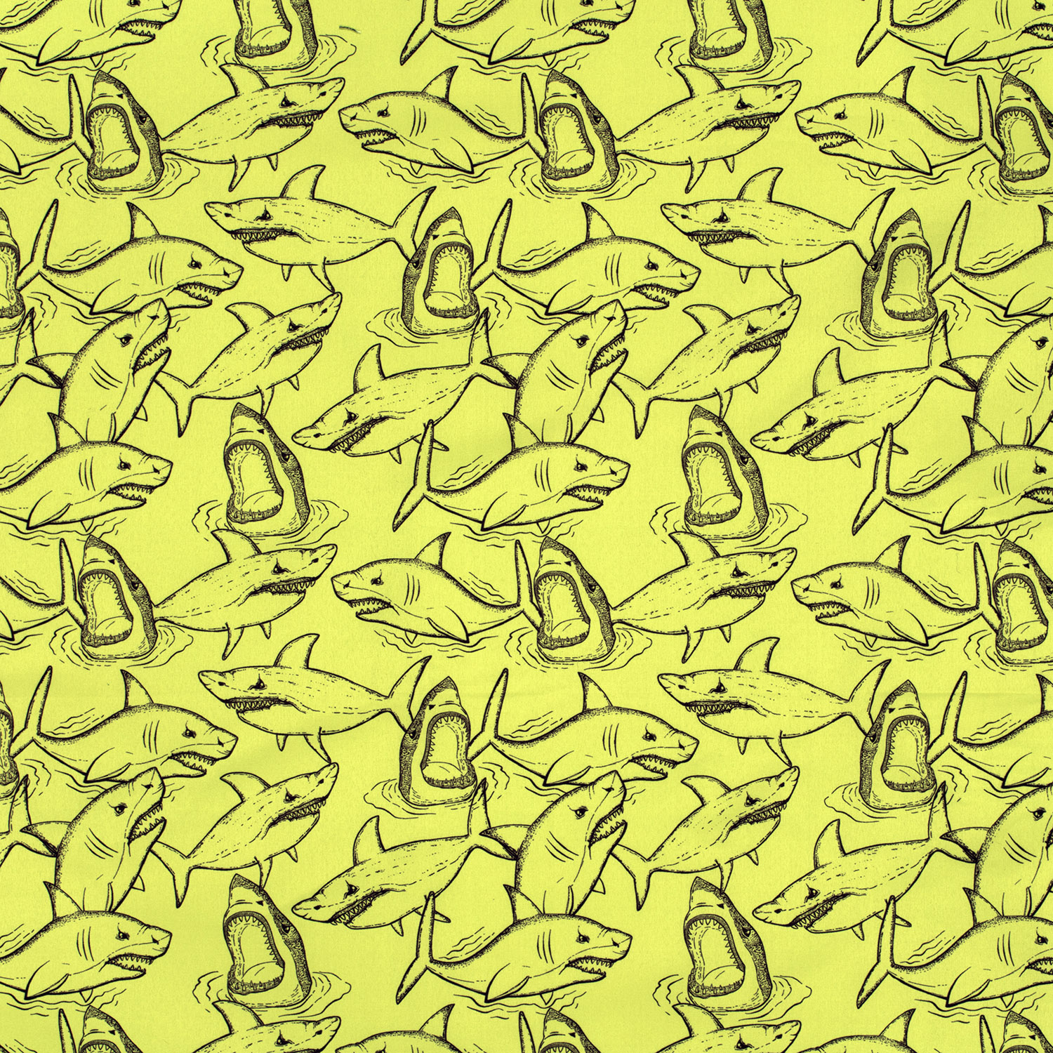 Plavkovina na šortky voděodpudivá neon Žraloci