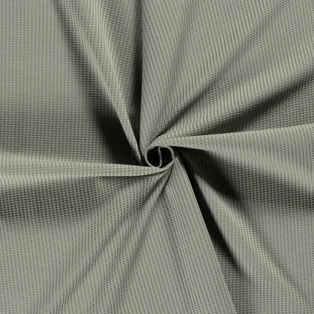 Úplet s vaflovou vazbou zelenošedý