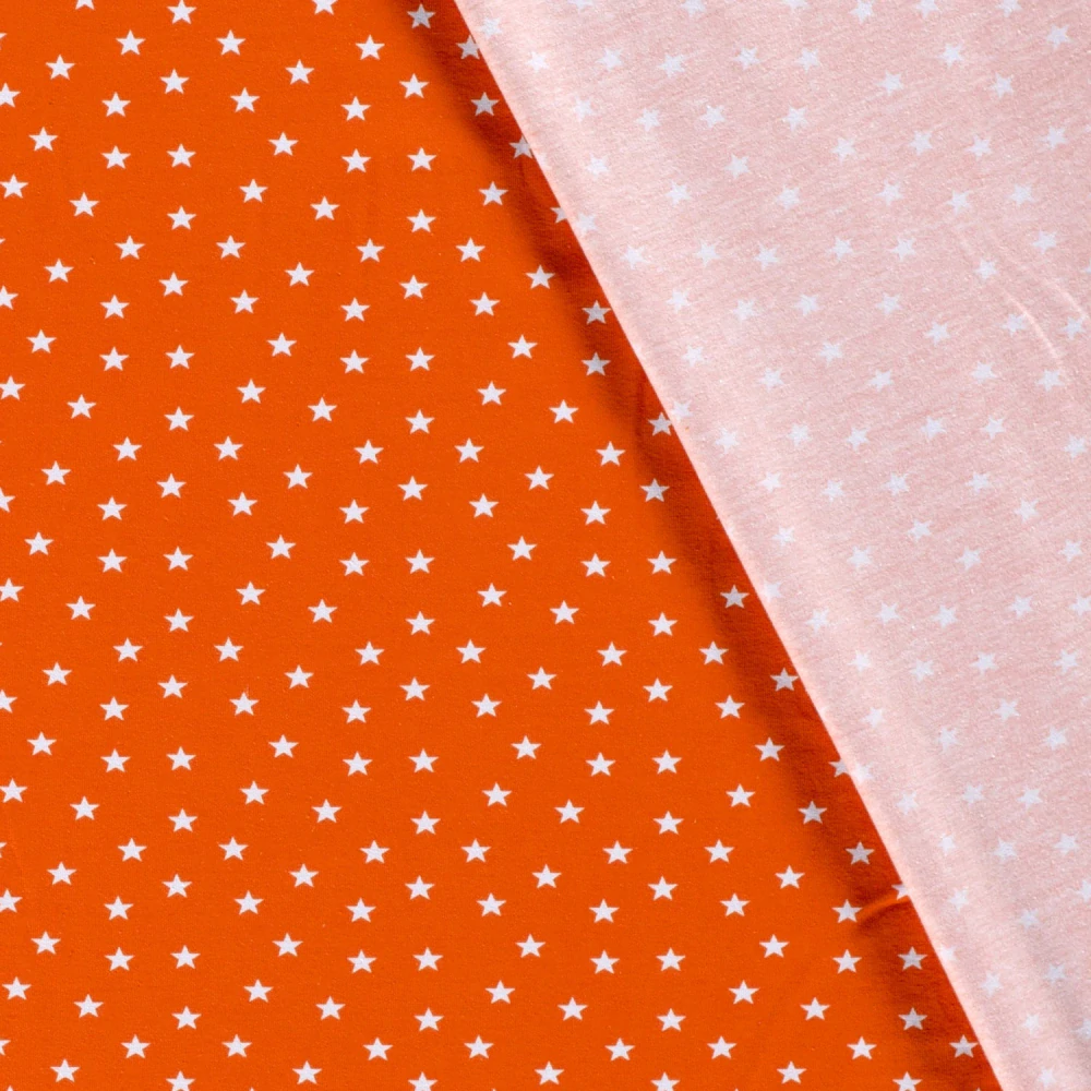 Úplet oranžový Hvězdičky bílé