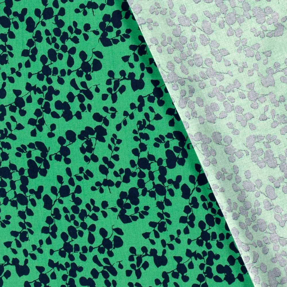 Bambusové plátno zelené Eukalyptové lístečky