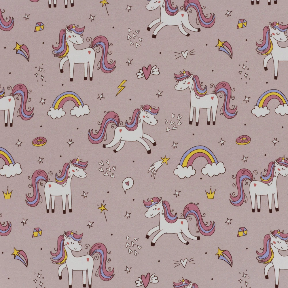Teplákovina růžová Jednorožci