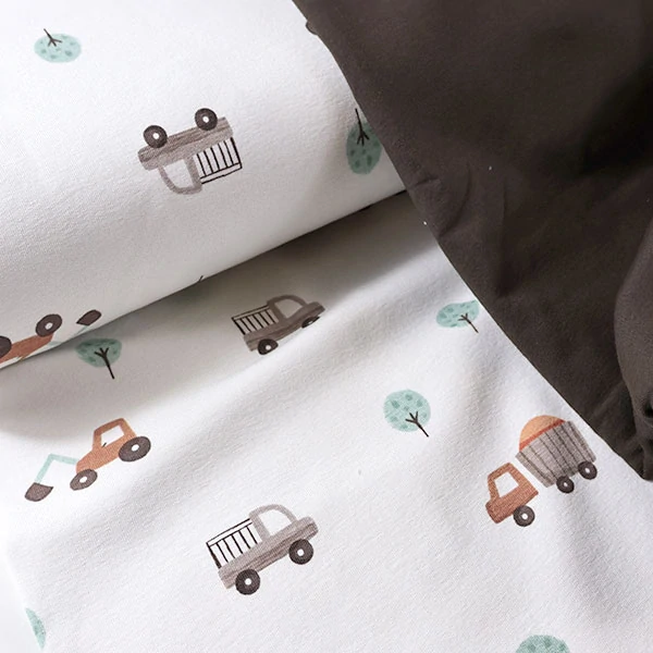 Teplákovina smetanová Autíčka