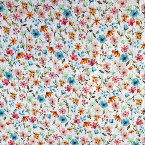 Dvojitá gázovina smet. bílá Květinová poezie