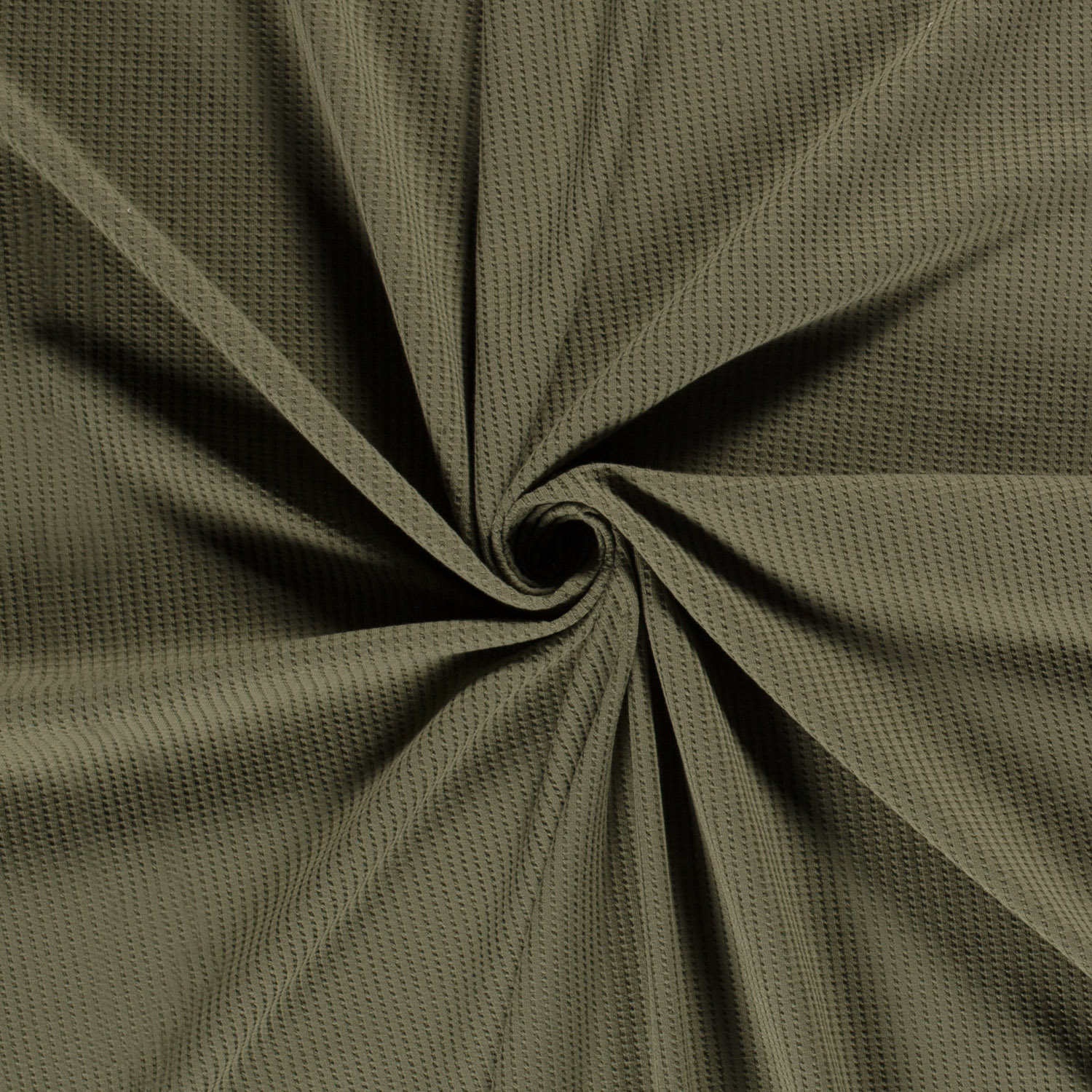 Úplet s vaflovou vazbou tmavý khaki