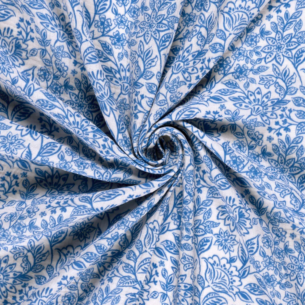 Dvojitá gázovina Kašmír modrobílý