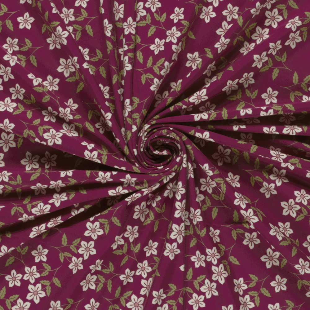 Úplet vínový Kytičky