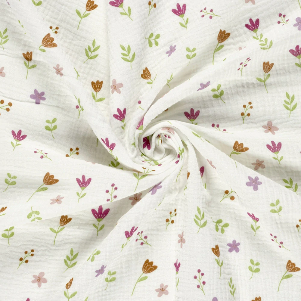 Dvojitá gázovina Barevné tulipánky