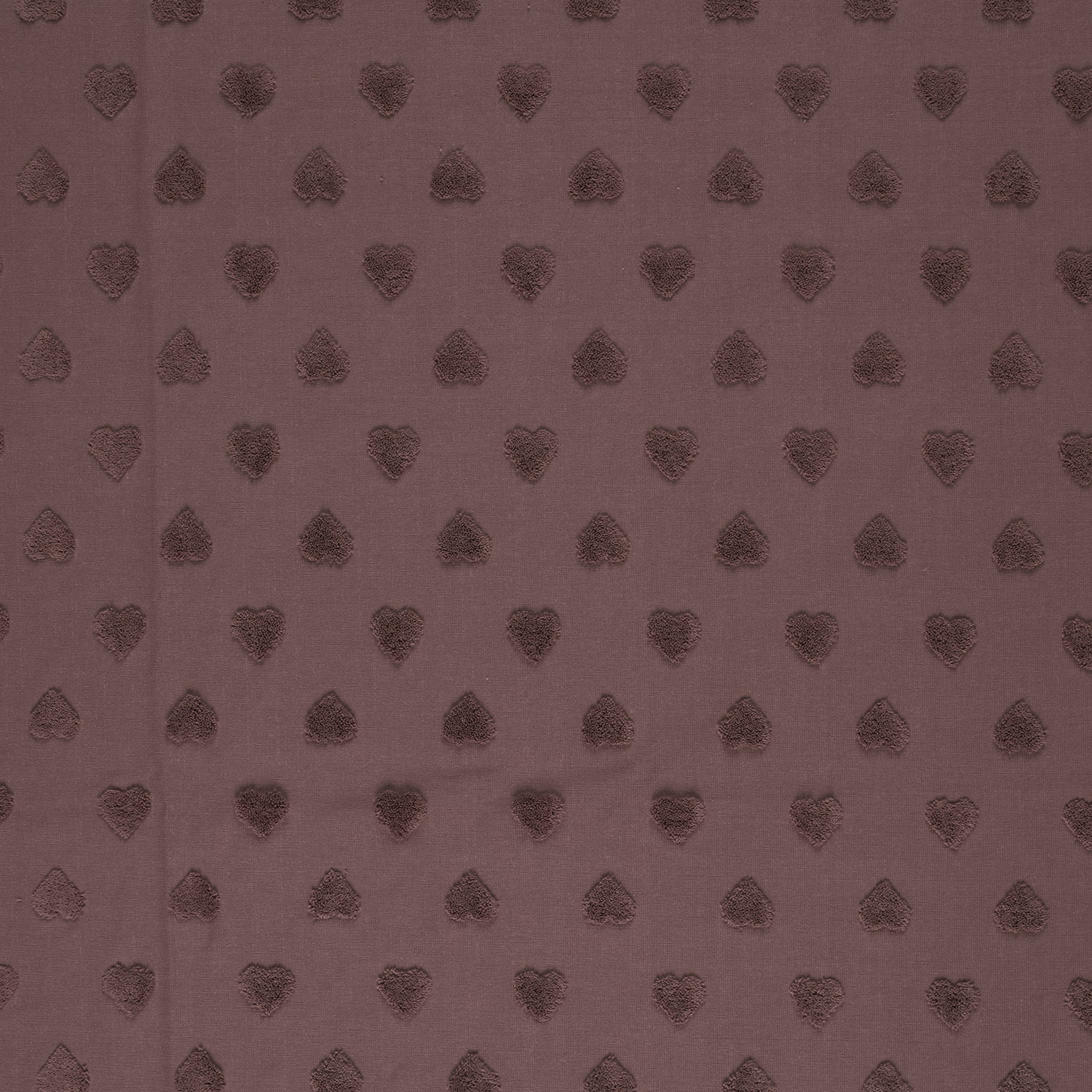 Úplet žakárový mauve "Froté" srdíčka