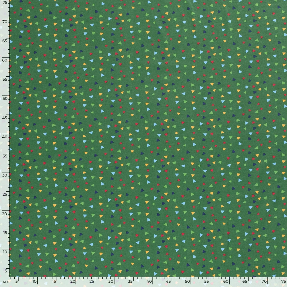 Úplet zelený Barevné trojúhelníčky