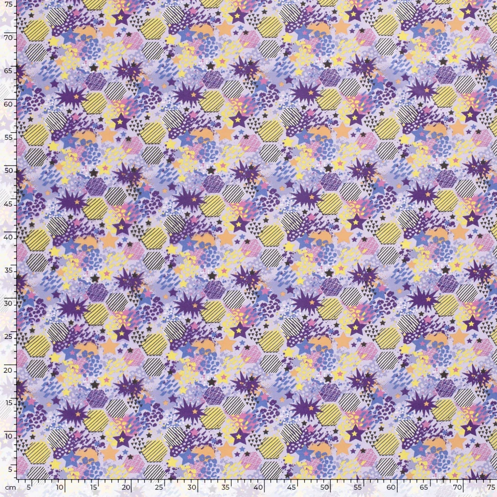 Teplákovina fialová Tvary fialověžluté