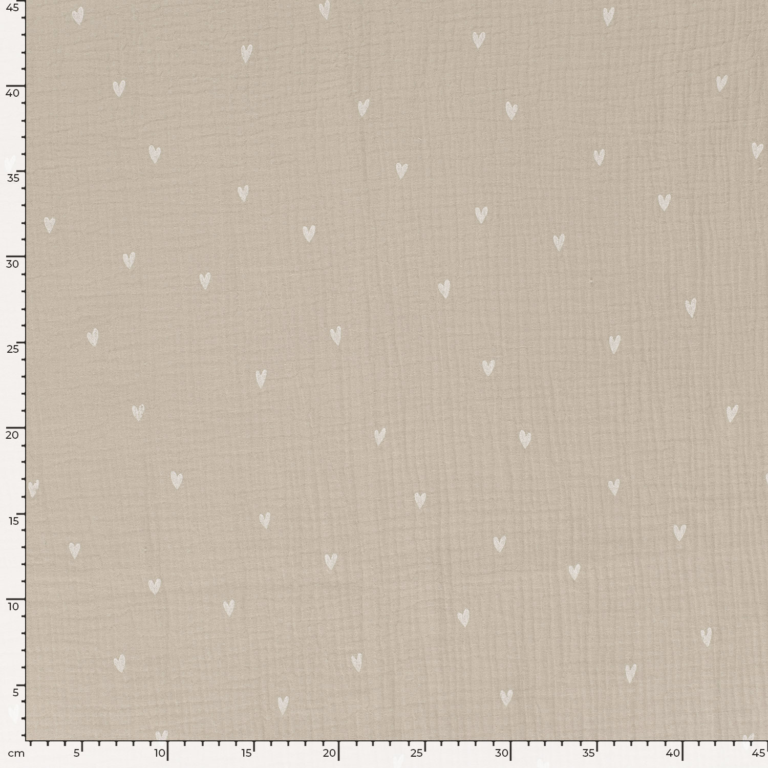 Dvojitá gázovina béžová Srdíčka