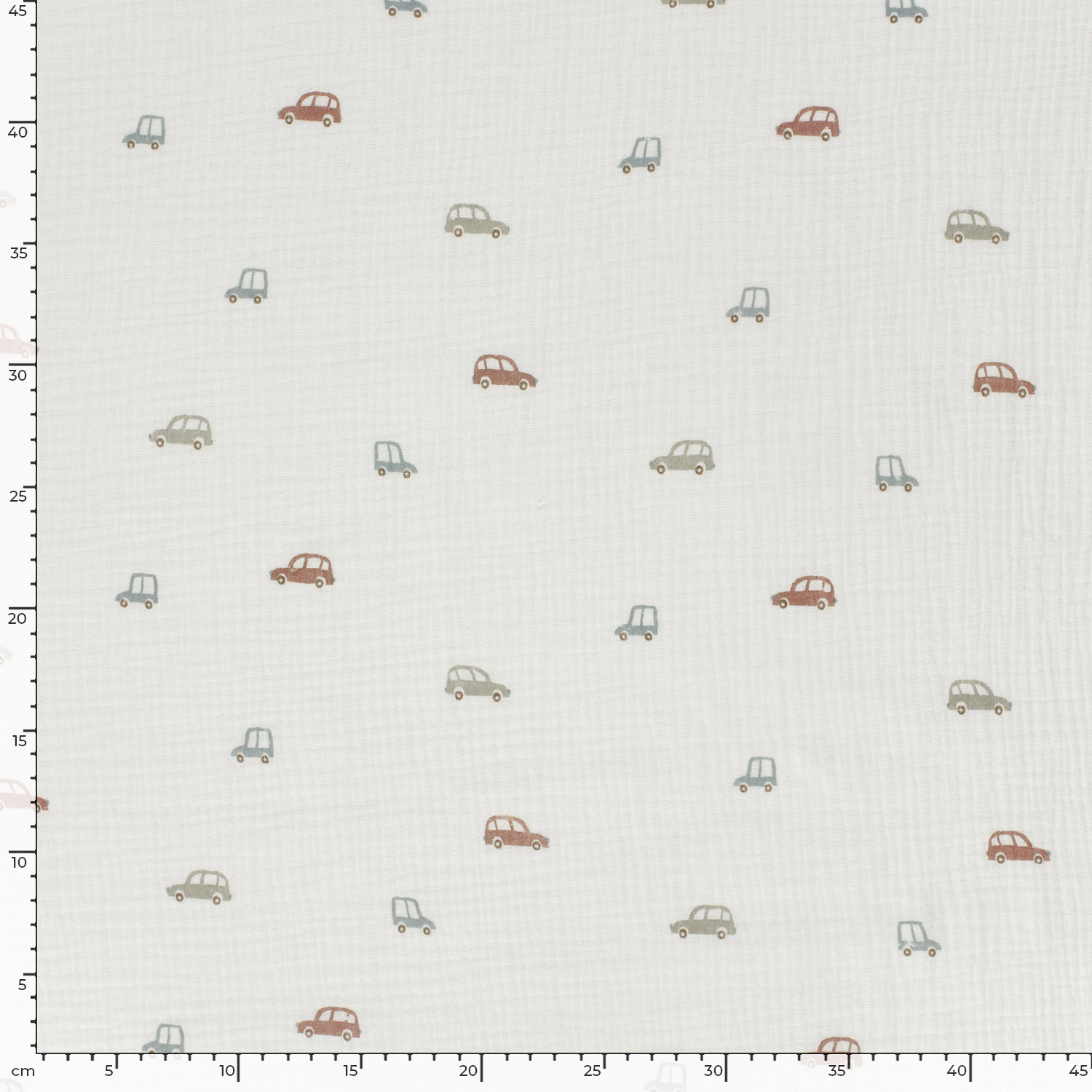 Dvojitá gázovina bílá Autíčka