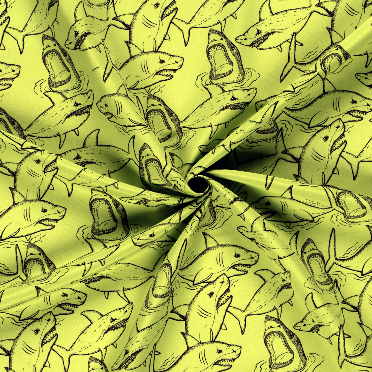 Plavkovina na šortky voděodpudivá neon Žraloci