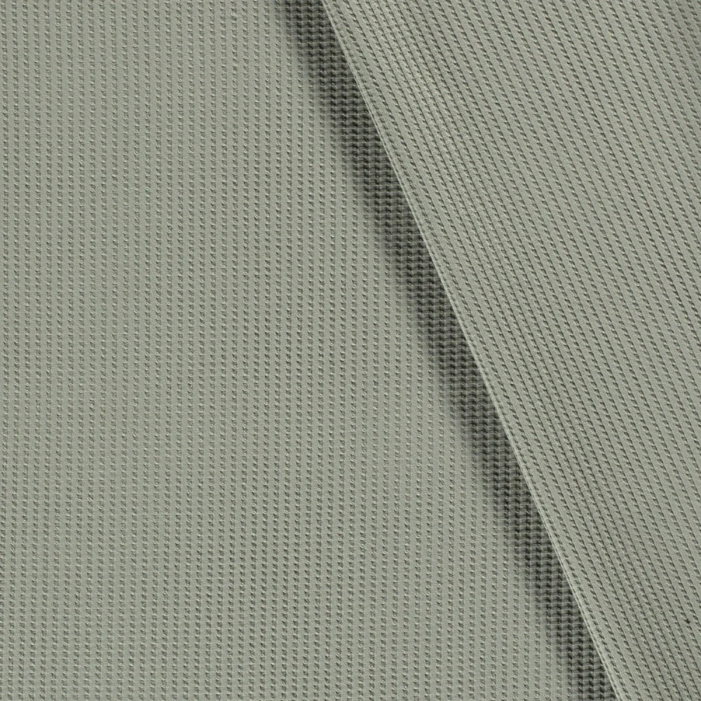 Úplet s vaflovou vazbou zelenošedý