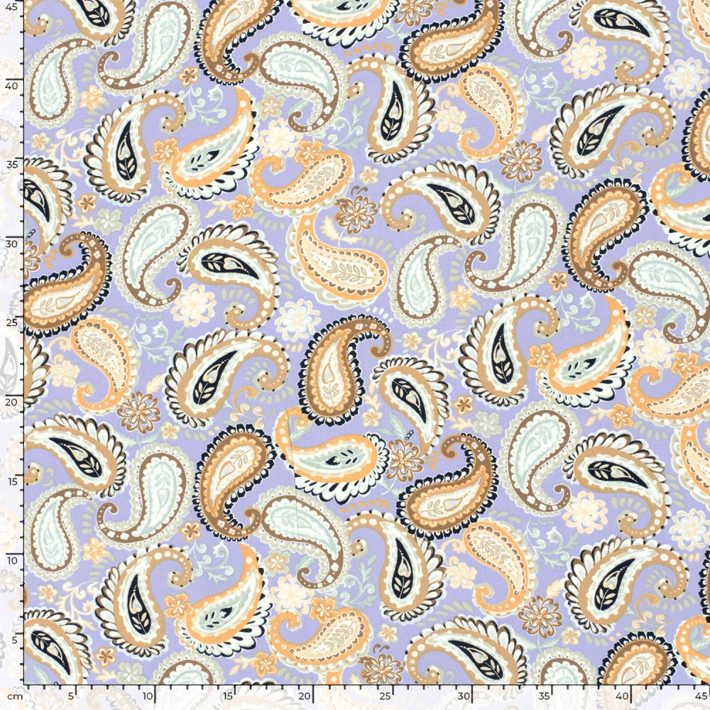 Bambusové plátno fialové Paisley
