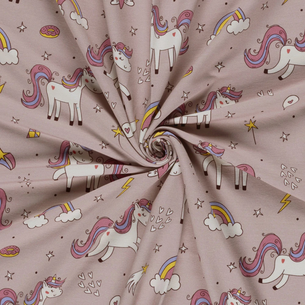 Teplákovina růžová Jednorožci