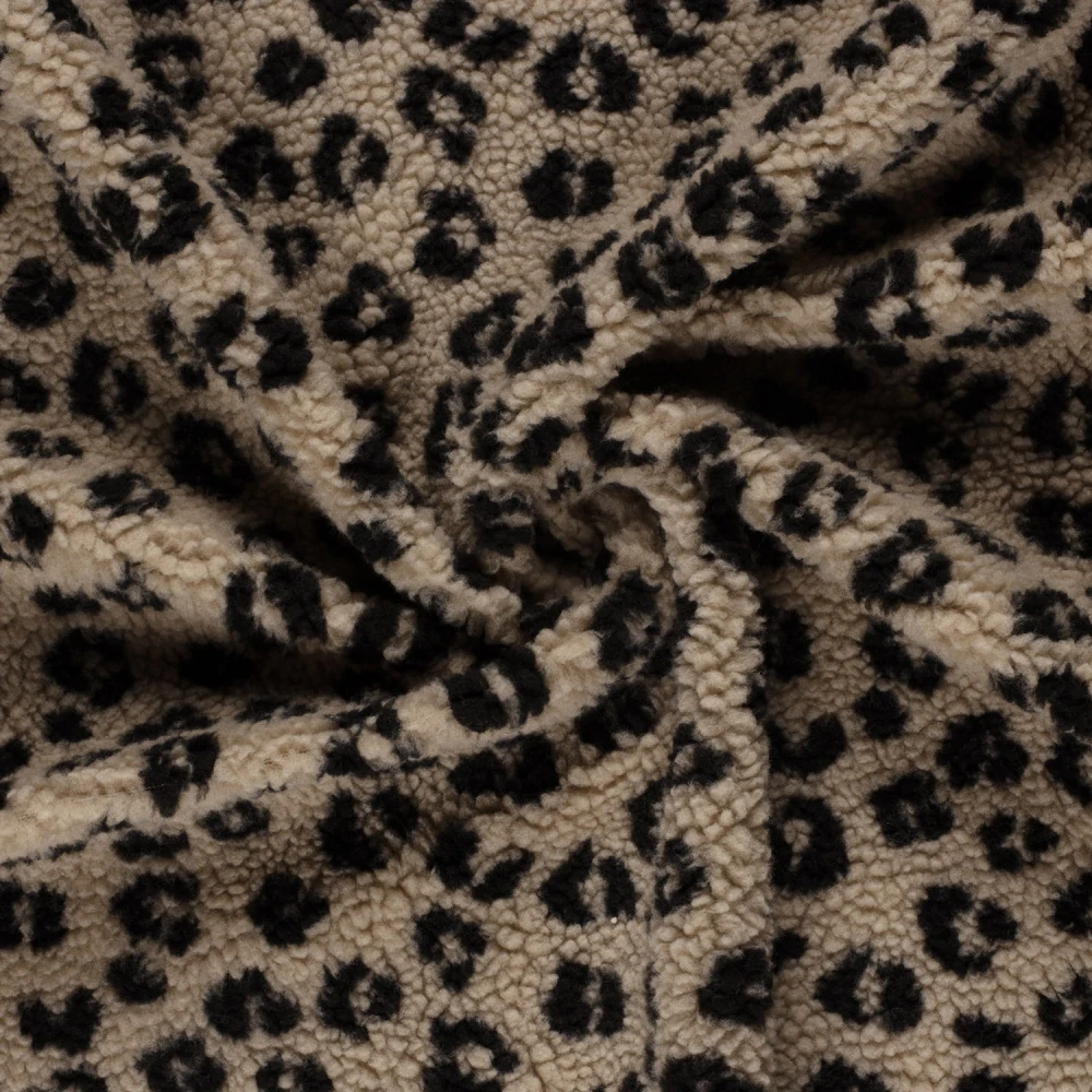 Beránek béžový Leopard silný nepružný 350g/m2