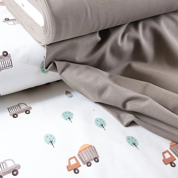 Teplákovina smetanová Autíčka