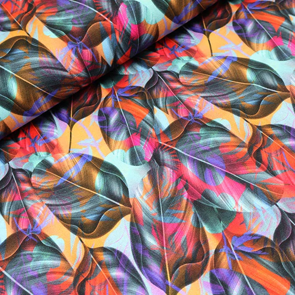 Teplákovina modrozelená Listy