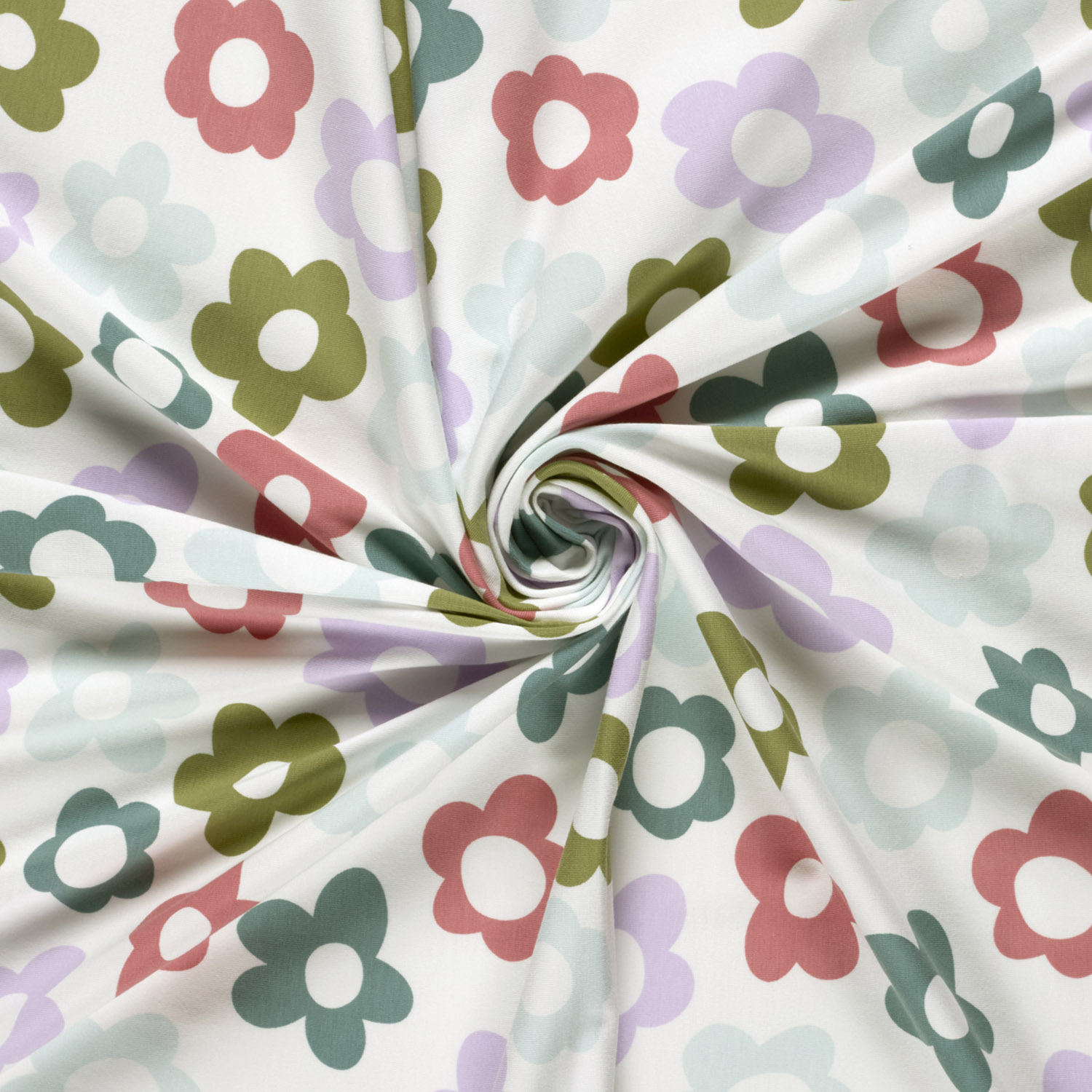 Úplet Kytky zelené, fialové