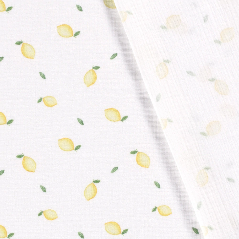 Dvojitá gázovina smet. bílá Citrónky